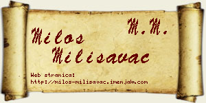 Miloš Milisavac vizit kartica